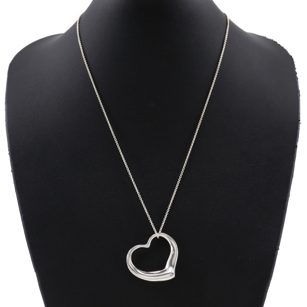 TIFFANY&Co. Necklace Sterling Silver Silver Elsa Peretti Open Heart Large Women Used Authentic