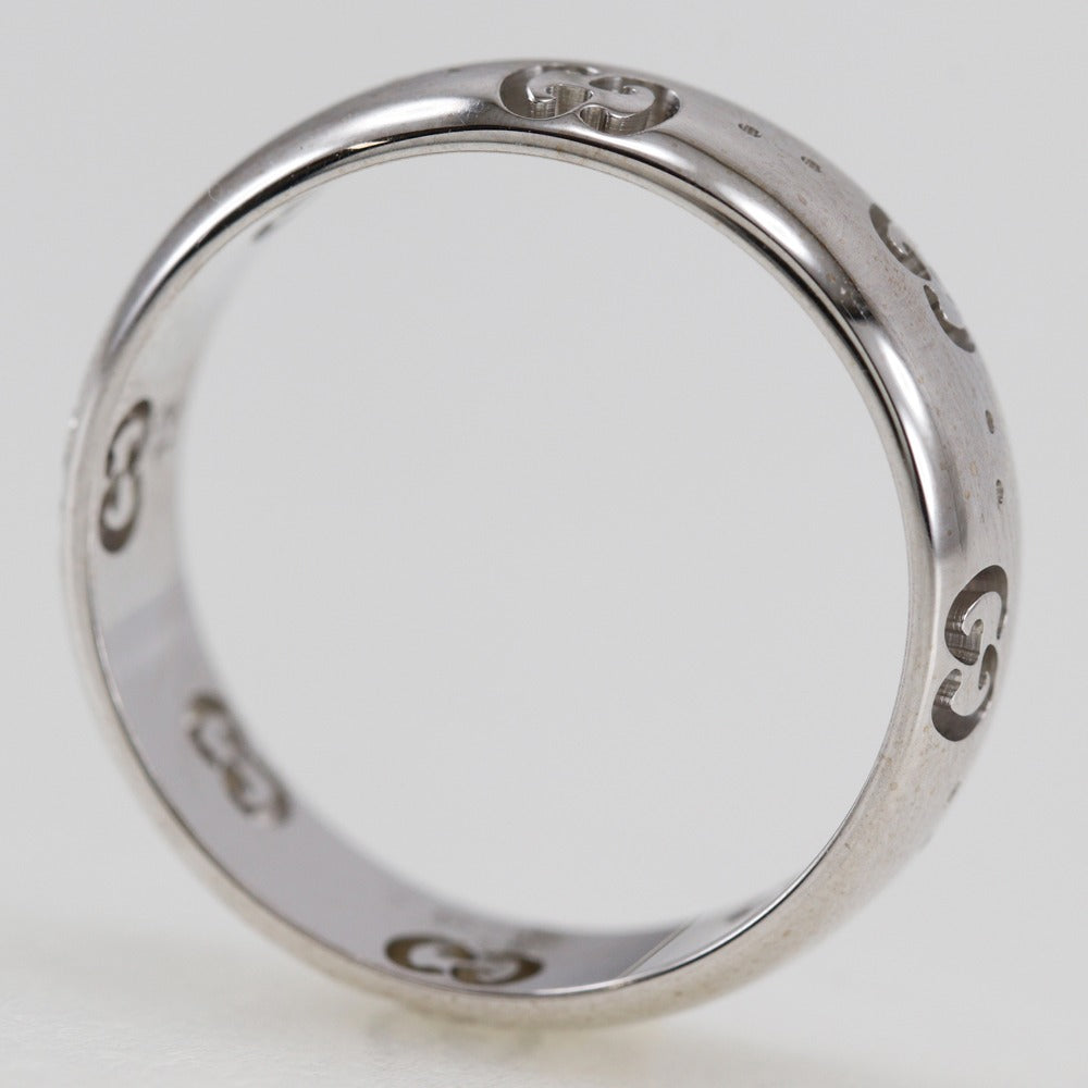 GUCCI Ring K18 white gold Silver icon Women 12 Used Authentic