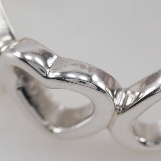 TIFFANY&Co. Ring Silver925, K18 pink gold Silver Rubbing heart band Women Used Authentic