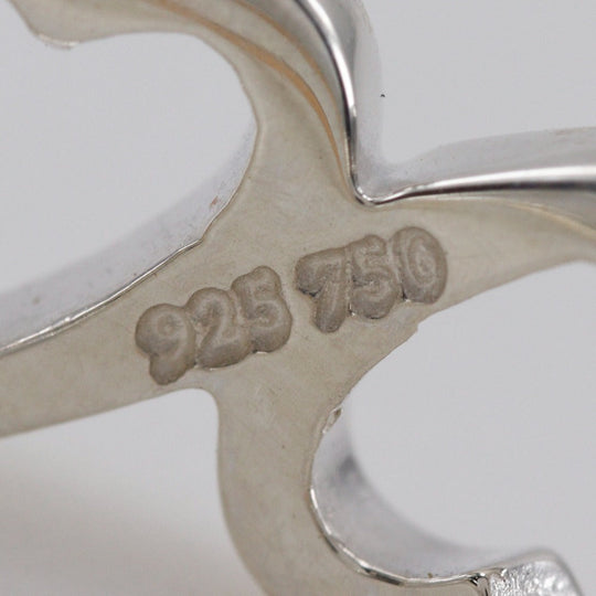 TIFFANY&Co. Ring Silver925, K18 pink gold Silver Rubbing heart band Women Used Authentic
