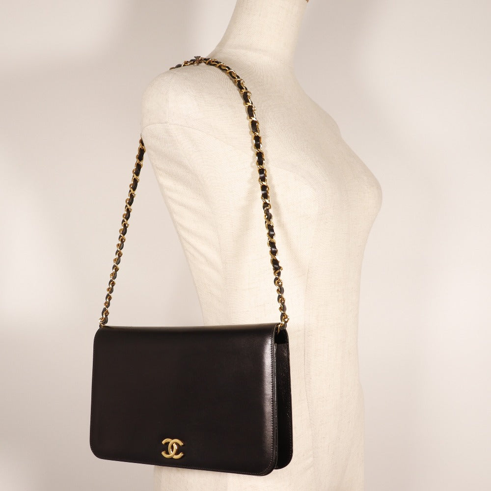 CHANEL Shoulder Bag Calfskin black vintage COCO Mark ChainShoulder Women Used Authentic
