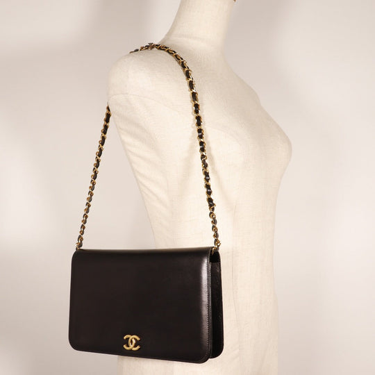 CHANEL Shoulder Bag Calfskin black vintage COCO Mark ChainShoulder Women Used Authentic