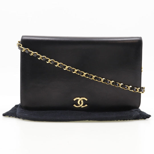 CHANEL Shoulder Bag Calfskin black vintage COCO Mark ChainShoulder Women Used Authentic