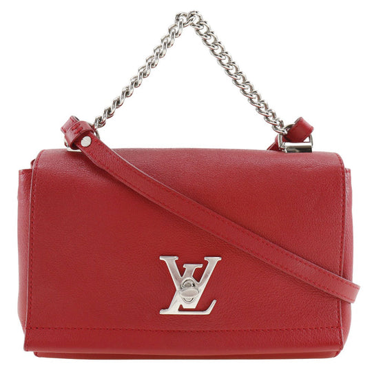 LOUIS VUITTON Shoulder Bag M51202 Calfskin Red 2WAY Rock Me BB Women Used Authentic