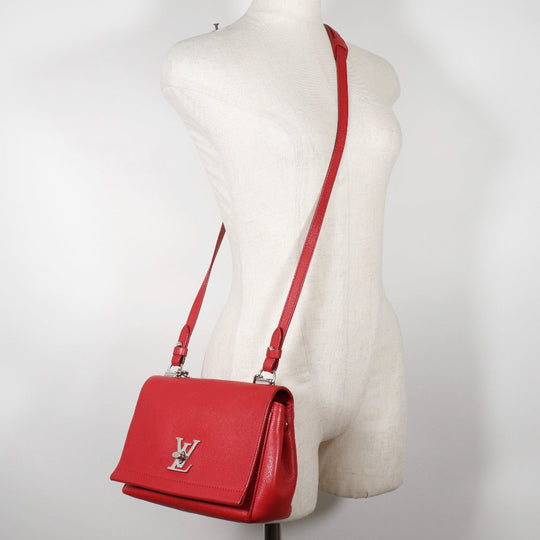 LOUIS VUITTON Shoulder Bag M51202 Calfskin Red 2WAY Rock Me BB Women Used Authentic