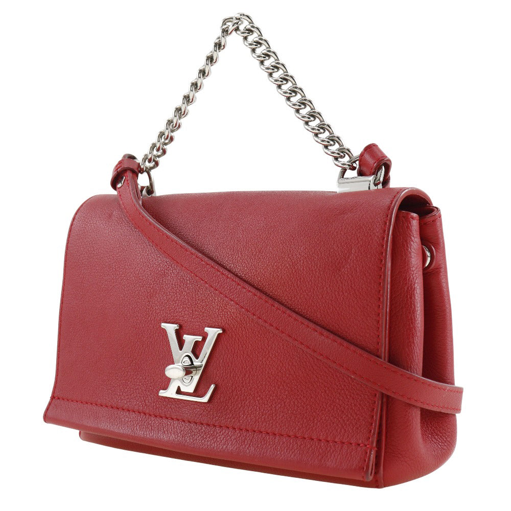 LOUIS VUITTON Shoulder Bag M51202 Calfskin Red 2WAY Rock Me BB Women Used Authentic