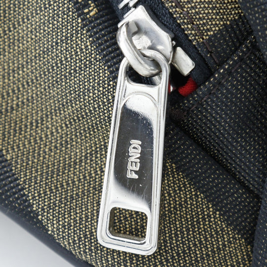 FENDI Waist bag 7VA446 Nylon canvas Brown Sling bag Pecan Stripe unisex(Unisex) Used Authentic