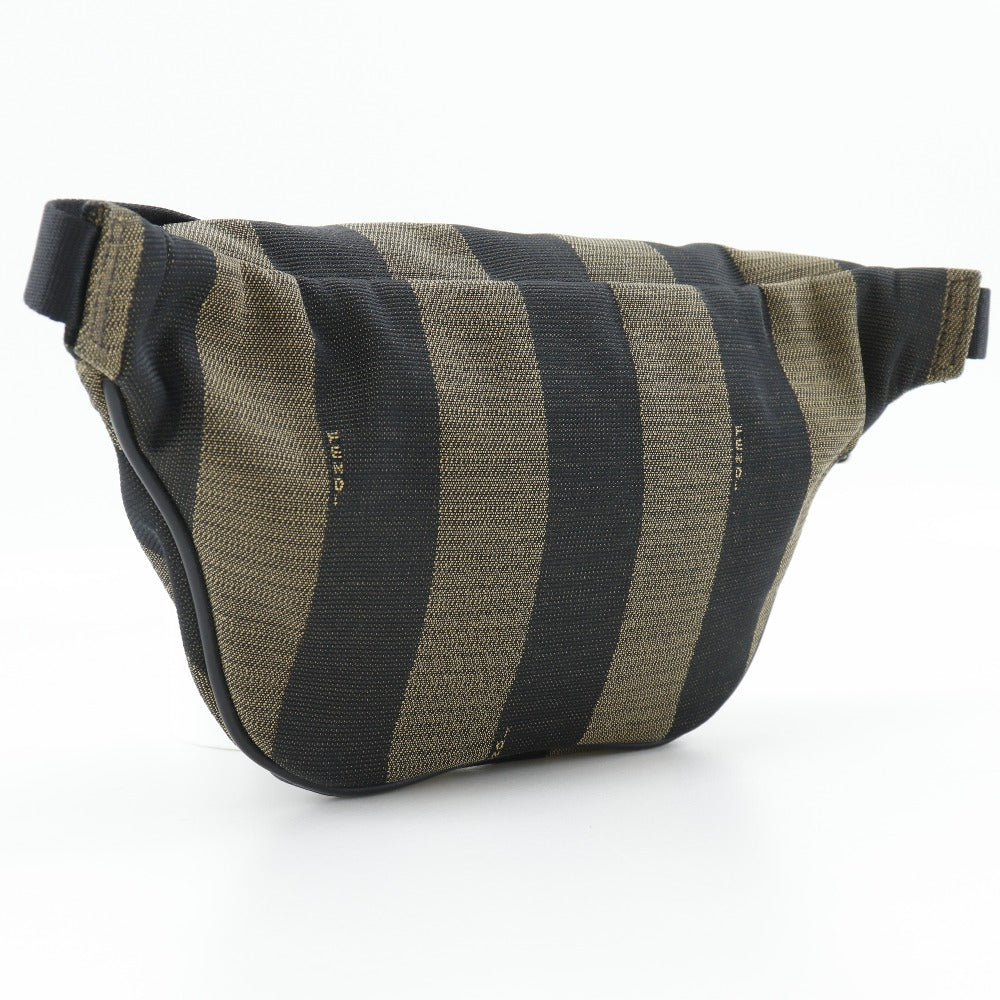 FENDI Waist bag 7VA446 Nylon canvas Brown Sling bag Pecan Stripe unisex(Unisex) Used Authentic