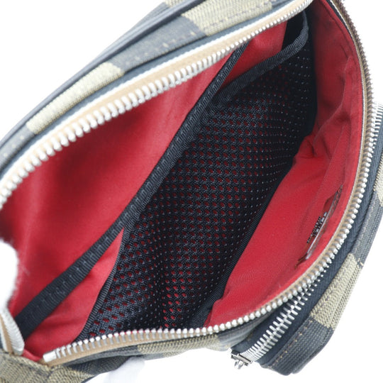 FENDI Waist bag 7VA446 Nylon canvas Brown Sling bag Pecan Stripe unisex(Unisex) Used Authentic