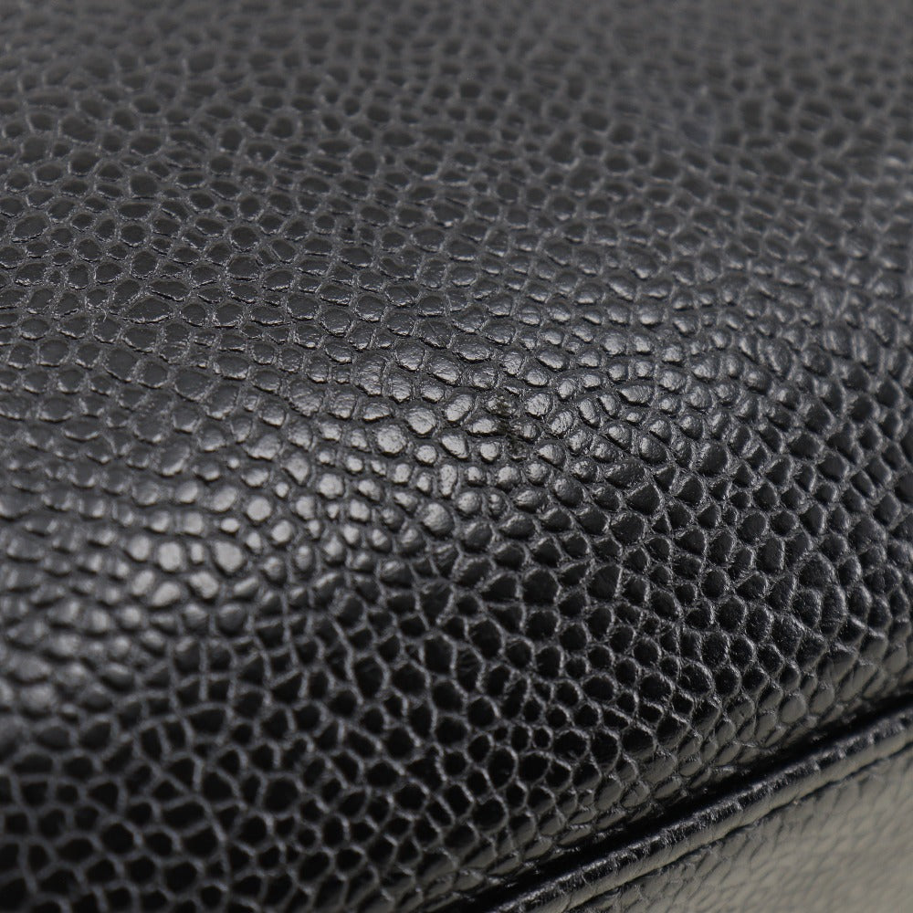 CHANEL Handbag Caviar skin black logo Women Used Authentic