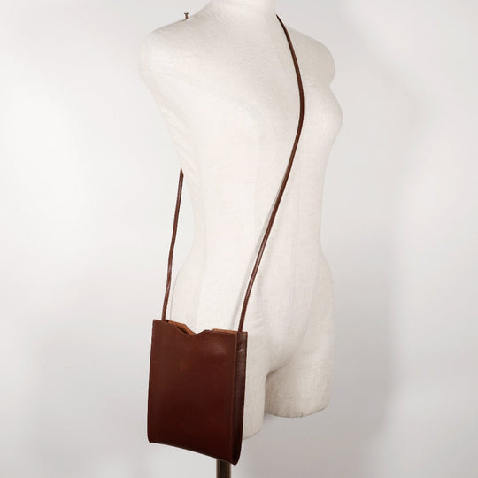 HERMES Shoulder Bag Calfskin Brown Omenitu Women(Unisex) Used Authentic