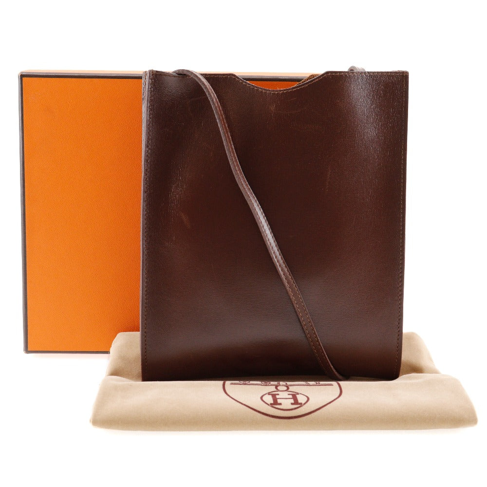 HERMES Shoulder Bag Calfskin Brown Omenitu Women(Unisex) Used Authentic