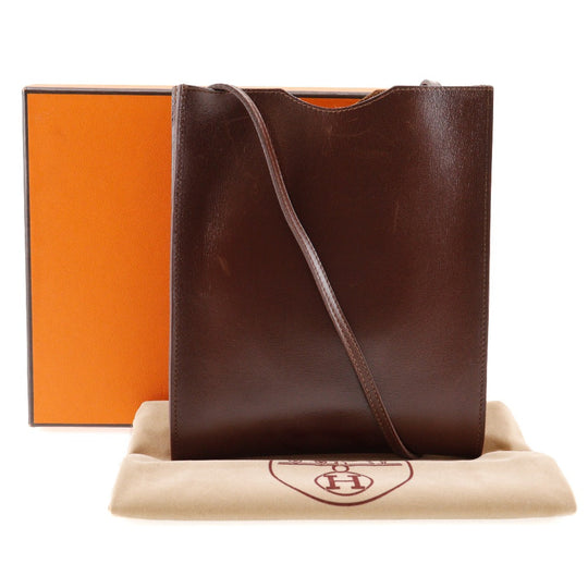 HERMES Shoulder Bag Calfskin Brown Omenitu Women(Unisex) Used Authentic