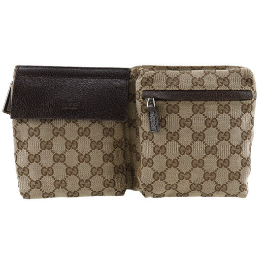 GUCCI Waist bag 28566 GG canvas beige Body bag mens(Unisex) Used Authentic