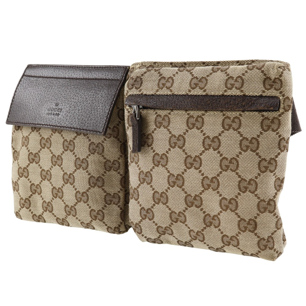 GUCCI Waist bag 28566 GG canvas beige Body bag mens(Unisex) Used Authentic