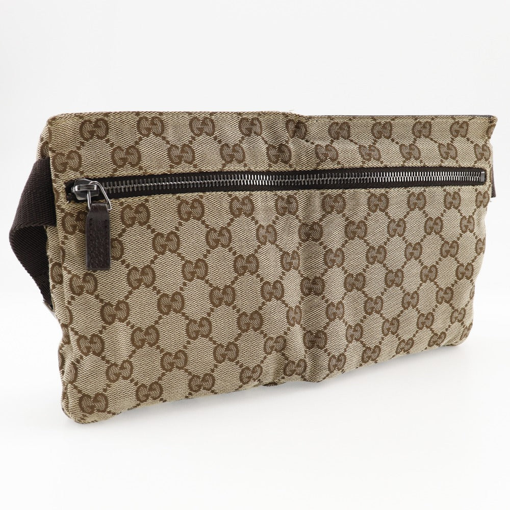 GUCCI Waist bag 28566 GG canvas beige Body bag mens(Unisex) Used Authentic