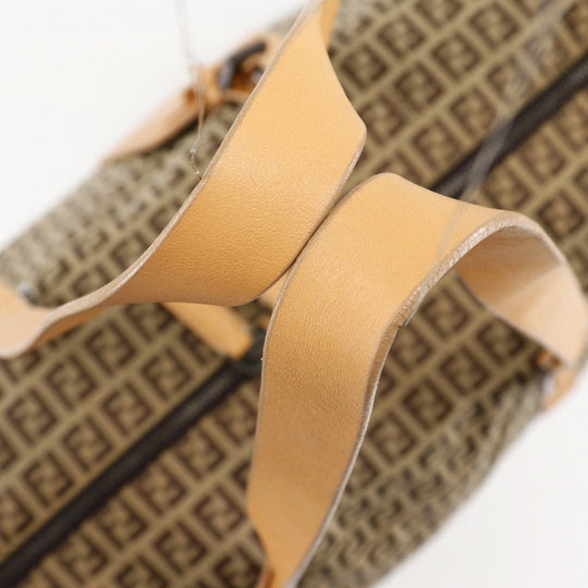 FENDI Boston Duffel bag 7VS014 Nylon canvas, leather Brown Zucchino Women Used Authentic