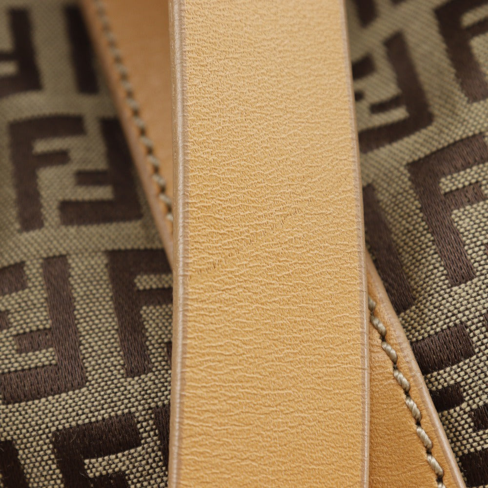 FENDI Boston Duffel bag 7VS014 Nylon canvas, leather Brown Zucchino Women Used Authentic
