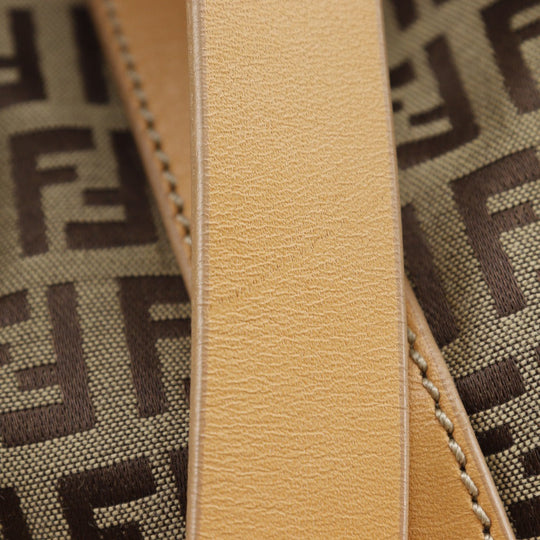 FENDI Boston Duffel bag 7VS014 Nylon canvas, leather Brown Zucchino Women Used Authentic
