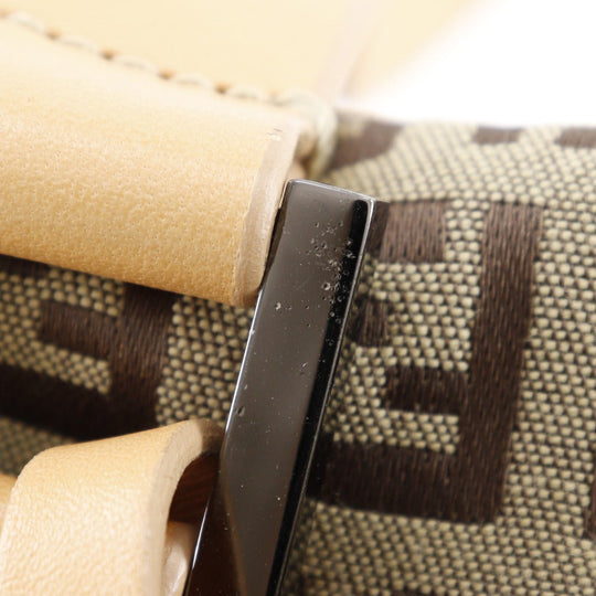FENDI Boston Duffel bag 7VS014 Nylon canvas, leather Brown Zucchino Women Used Authentic