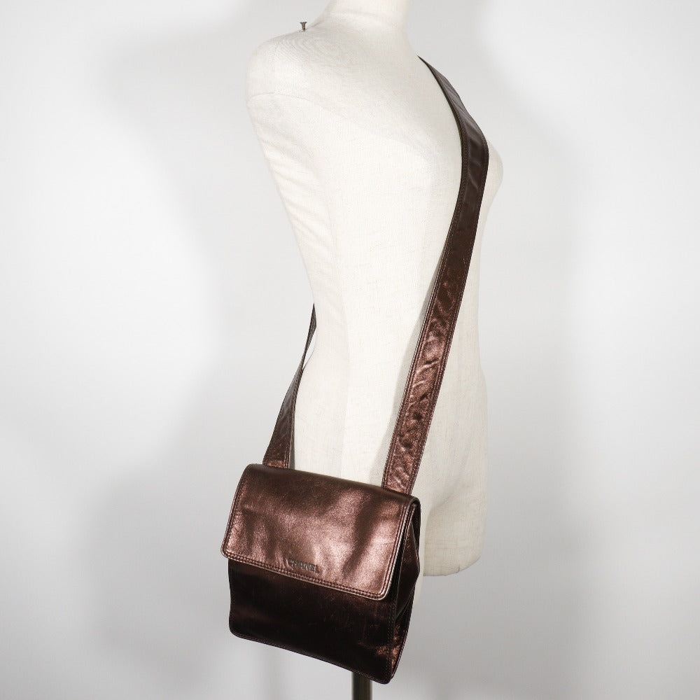 CHANEL Shoulder Bag Calfskin bronze one belt Women Used Authentic