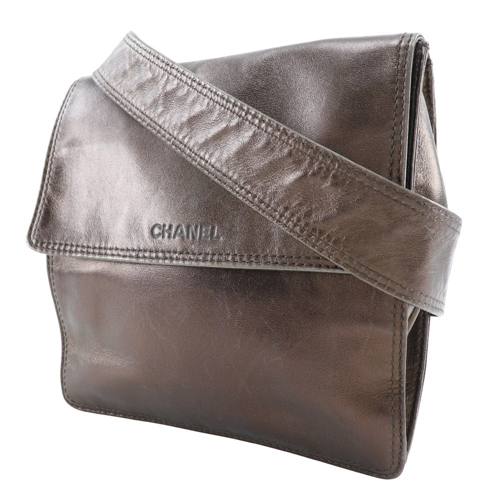 CHANEL Shoulder Bag Calfskin bronze one belt Women Used Authentic