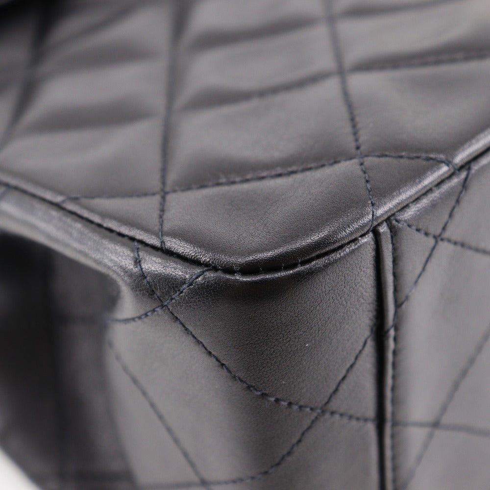 CHANEL Shoulder Bag lambskin black Double chain Deca Trasse ChainShoulder Women Used Authentic