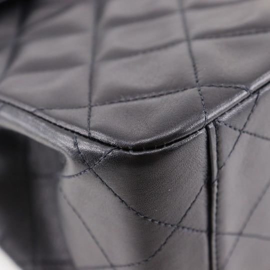 CHANEL Shoulder Bag lambskin black Double chain Deca Trasse ChainShoulder Women Used Authentic