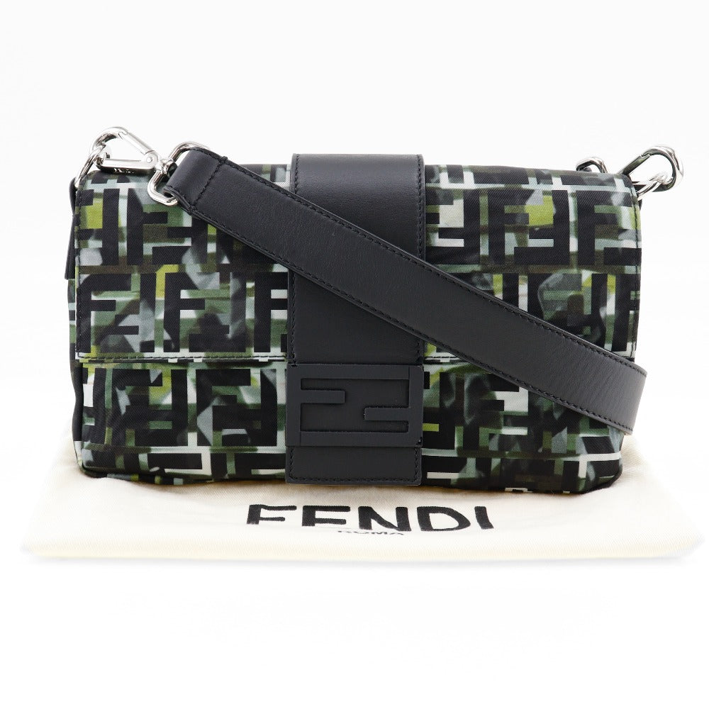 FENDI Shoulder Bag 7VA472 Nylon black Zucca Camouflage Pattern 3WAY Body Clutch Mamma Bucket mens(Unisex) Used Authentic