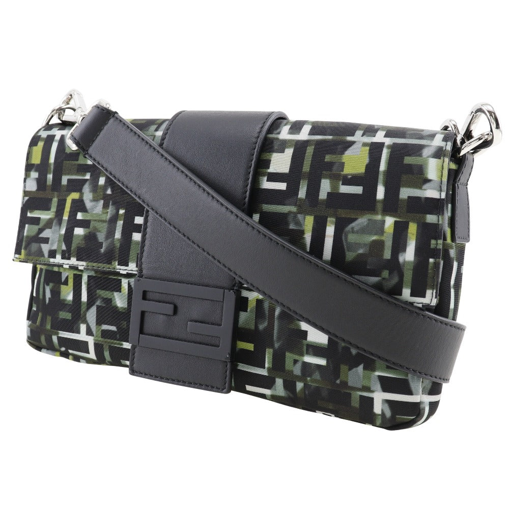 FENDI Shoulder Bag 7VA472 Nylon black Zucca Camouflage Pattern 3WAY Body Clutch Mamma Bucket mens(Unisex) Used Authentic