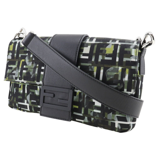 FENDI Shoulder Bag 7VA472 Nylon black Zucca Camouflage Pattern 3WAY Body Clutch Mamma Bucket mens(Unisex) Used Authentic