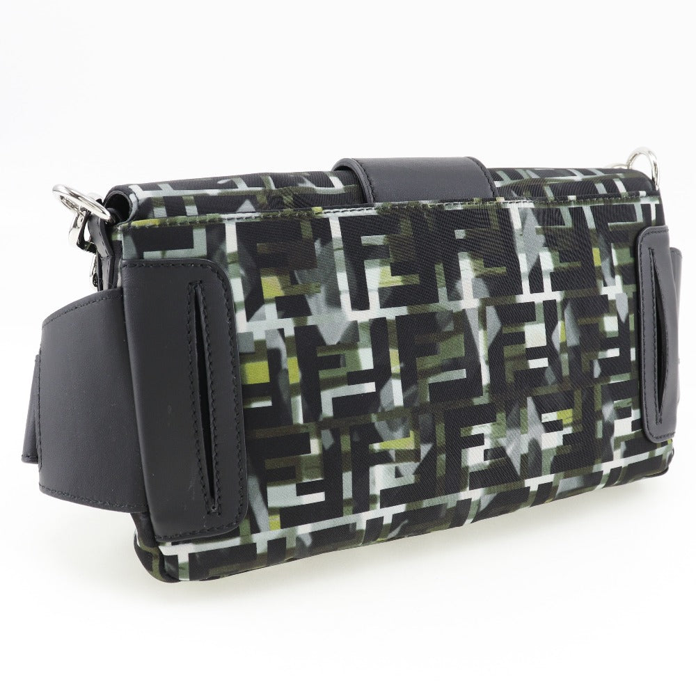 FENDI Shoulder Bag 7VA472 Nylon black Zucca Camouflage Pattern 3WAY Body Clutch Mamma Bucket mens(Unisex) Used Authentic