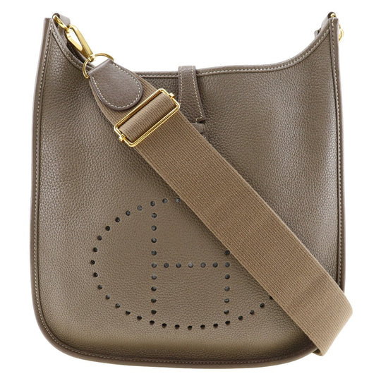 HERMES Shoulder Bag Taurillon Clemence Gold Metal Evelyn 3PM Women Used Authentic