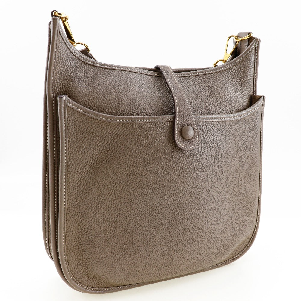 HERMES Shoulder Bag Taurillon Clemence Gold Metal Evelyn 3PM Women Used Authentic