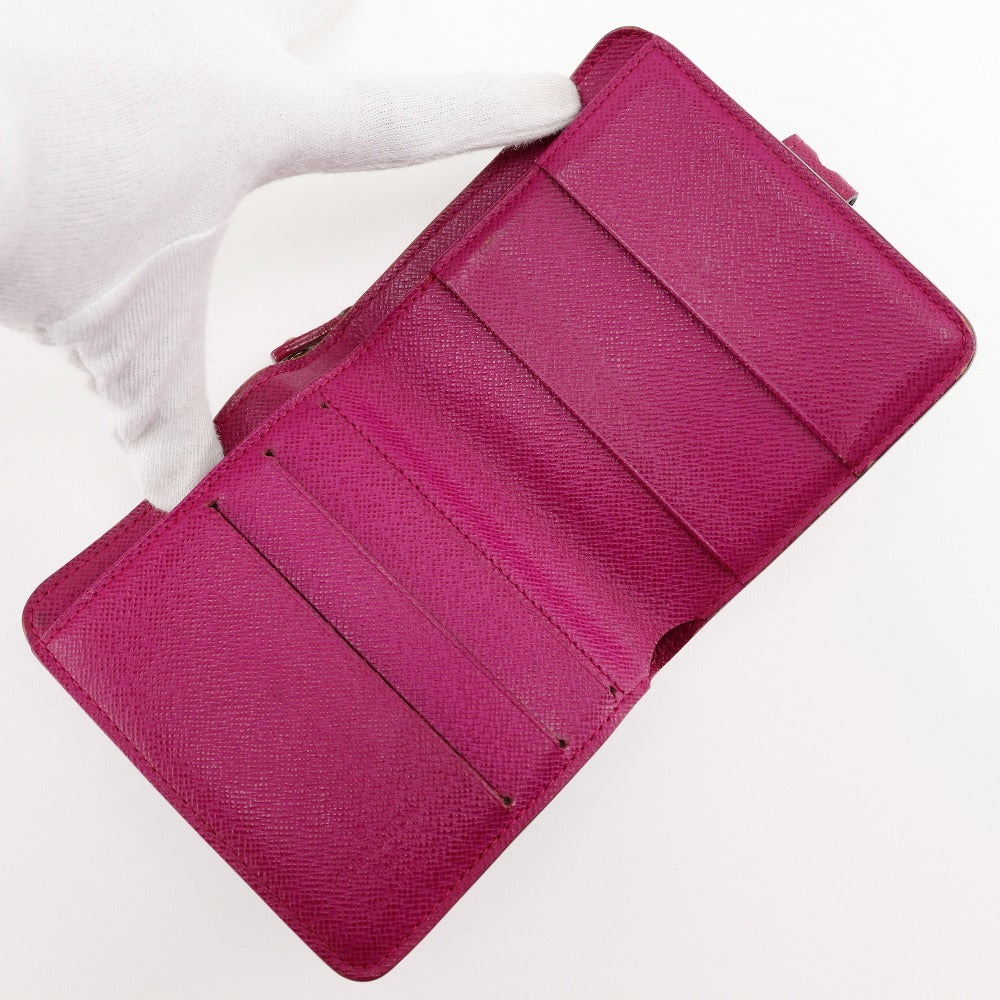 LOUIS VUITTON Bifold Wallet M95188 Monogram canvas Brown / Pink Monogram Perfo Compact zip Women Used Authentic