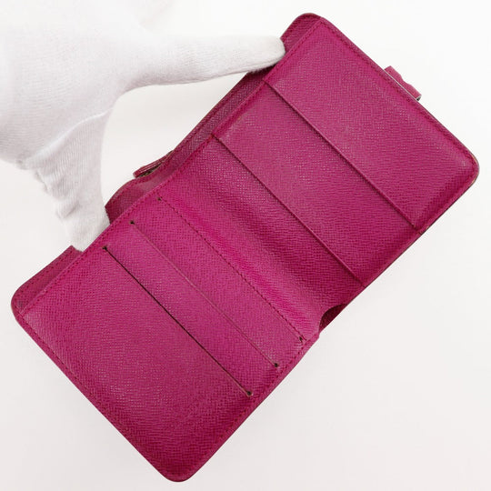 LOUIS VUITTON Bifold Wallet M95188 Monogram canvas Brown / Pink Monogram Perfo Compact zip Women Used Authentic