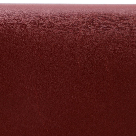 HERMES Long Wallet Purse Calfskin wine-red Bean Women Used Authentic