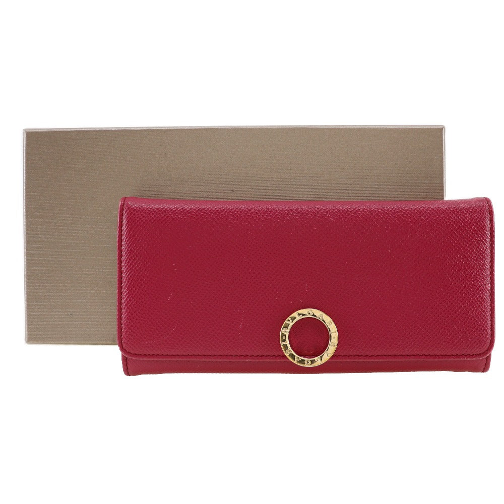 BVLGARI Long Wallet Purse Calfskin pink clip Bulgari Bulgari