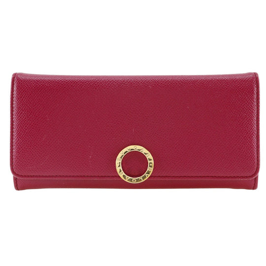 BVLGARI Long Wallet Purse Calfskin pink clip Bulgari Bulgari