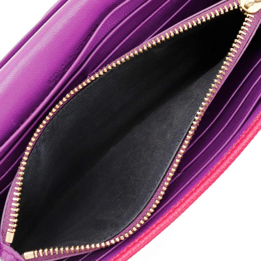 BVLGARI Long Wallet Purse Calfskin pink clip Bulgari Bulgari