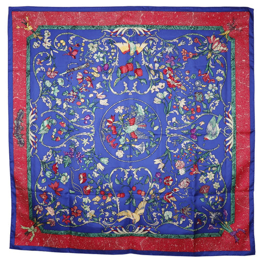 HERMES scarf silk Blue Oriental Stone and Western Stonework PIERRES D' ORIENT ET D' OCCIDENT Carre90 Women Used Authentic