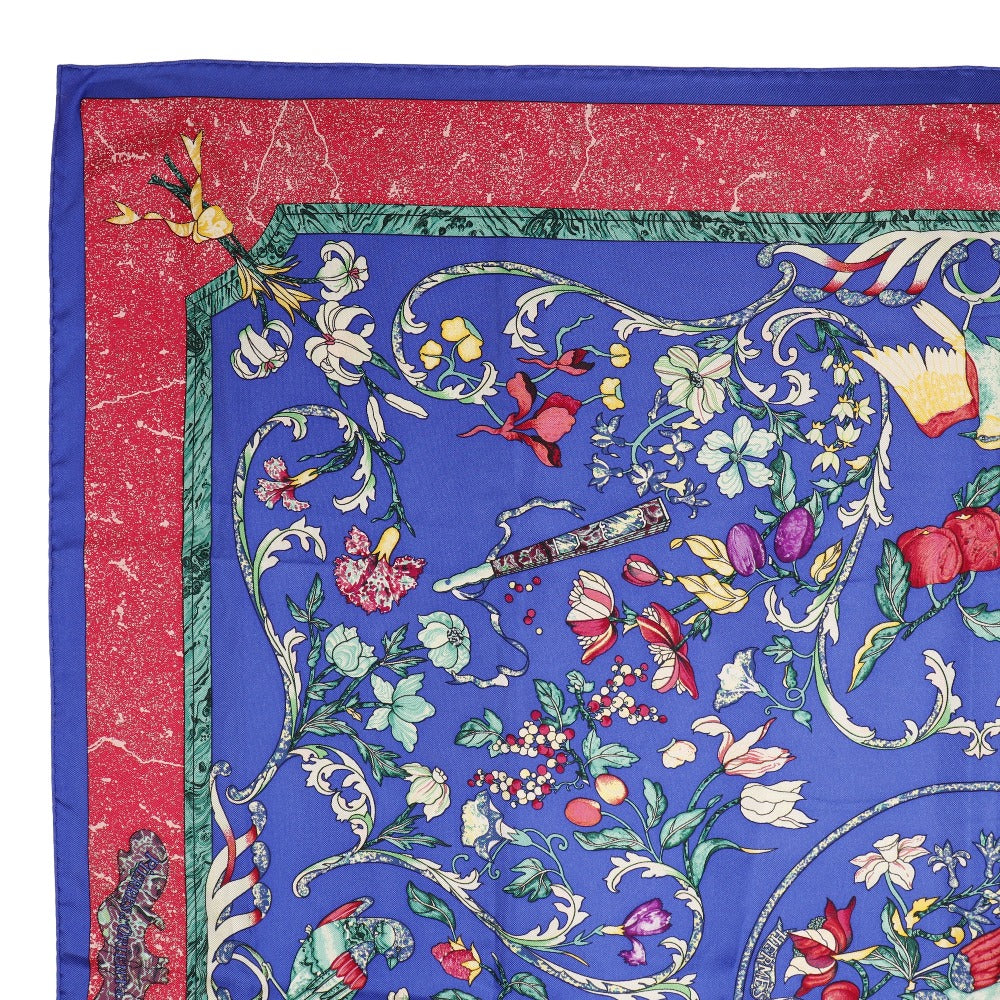 HERMES scarf silk Blue Oriental Stone and Western Stonework PIERRES D' ORIENT ET D' OCCIDENT Carre90 Women Used Authentic