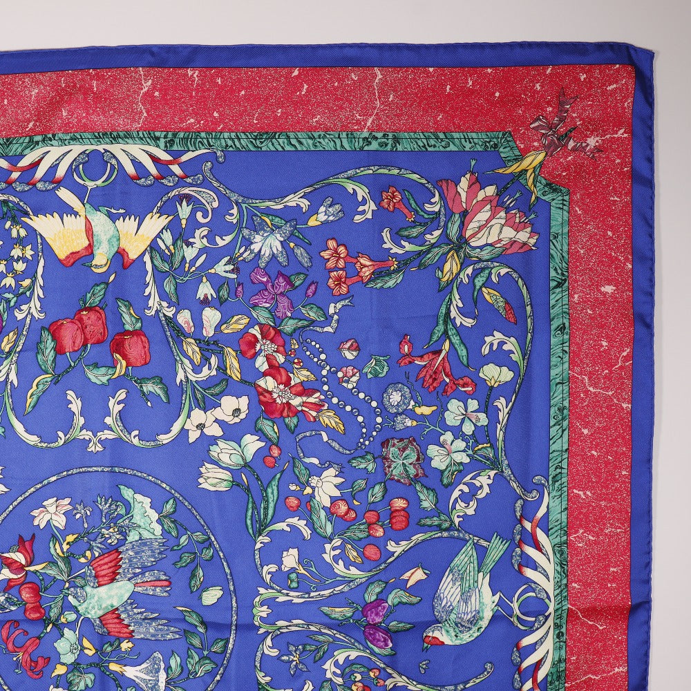 HERMES scarf silk Blue Oriental Stone and Western Stonework PIERRES D' ORIENT ET D' OCCIDENT Carre90 Women Used Authentic