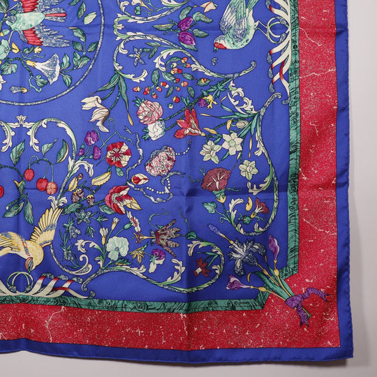 HERMES scarf silk Blue Oriental Stone and Western Stonework PIERRES D' ORIENT ET D' OCCIDENT Carre90 Women Used Authentic