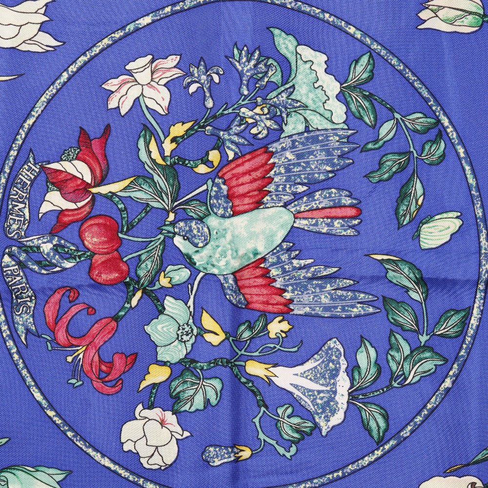 HERMES scarf silk Blue Oriental Stone and Western Stonework PIERRES D' ORIENT ET D' OCCIDENT Carre90 Women Used Authentic