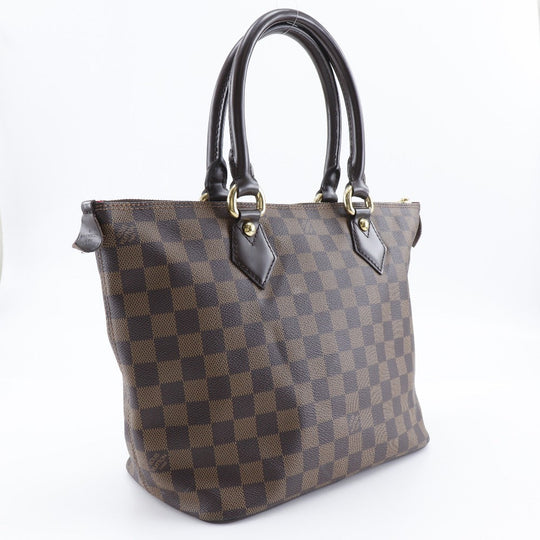 LOUIS VUITTON Tote Bag N51183 Damier canvas Brown Saleya PM Women Used Authentic