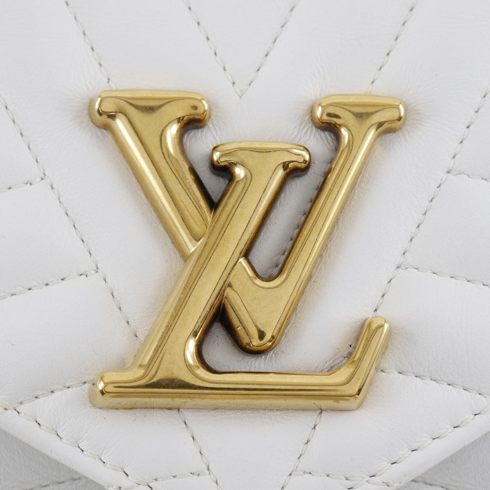 LOUIS VUITTON Shoulder Bag M51945 Calfskin White 2WAY Chain bag New Wave MM Women Used Authentic