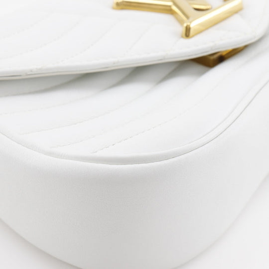 LOUIS VUITTON Shoulder Bag M51945 Calfskin White 2WAY Chain bag New Wave MM Women Used Authentic