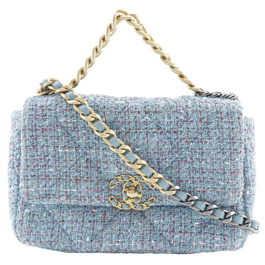 CHANEL Shoulder Bag AS1160 tweed Blue Diznow ChainShoulder19