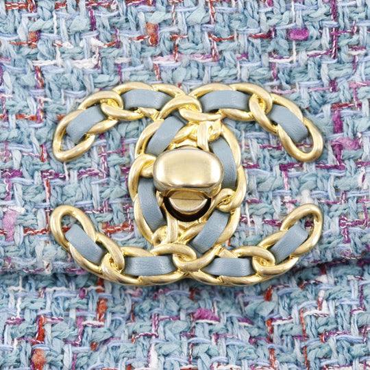 CHANEL Shoulder Bag AS1160 tweed Blue Diznow ChainShoulder19